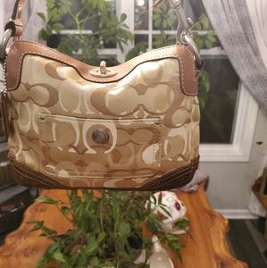 Coach Signature bag canvas and suede